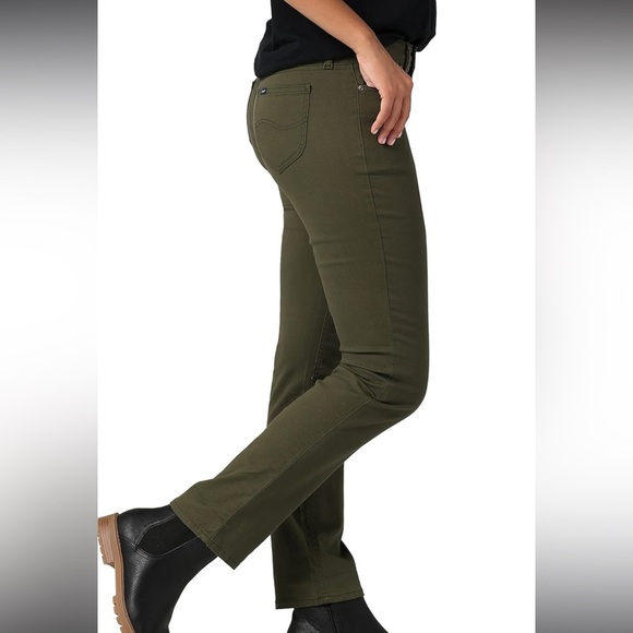 Lee Olive Green relaxed fit mid rise Straight leg Jeans - Picture 2 of 7